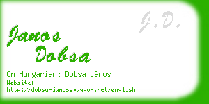janos dobsa business card